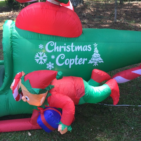 Gemmy 9 ft Wide Animated Christmas Helicopter Scene Airblown Inflatable Santa‎ - Picture 6 of 10